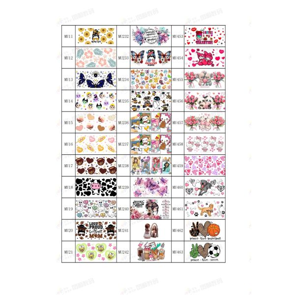 24oz UV DTF Tumbler Wraps UV Resistant Waterproof Weatherproof