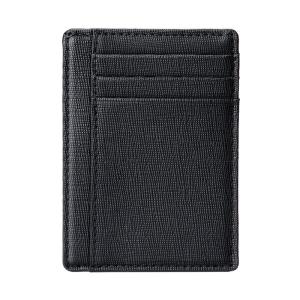 Lychee Pattern Genuine Leather Men Wallet Coin Purse Card Holder with Custom