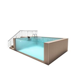 High Light Transmission Fibreglass Rectangular Mobile Swimming Pool for Large