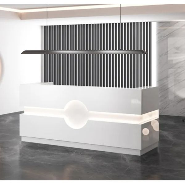 Modern luxury style LED reception desk, customized office reception furniture,
