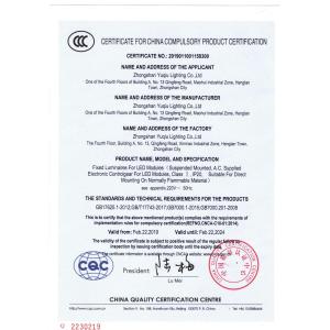 Zhongshan Rong Fei Lighting Co., Ltd Certifications