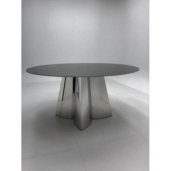 Metal Cross Leg Marble Dining Table Round Grey Marble Dining Table And Chairs