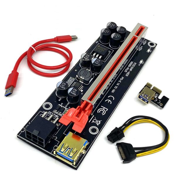 Quality Gold Plated Ver009S PCIE Riser Card 009s PCI Express 1X to 16X Extender 6Pin Power 60CM USB 3.0 Cable For Graphics Card for sale