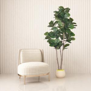 Artificial Ficus Microcarpa 6 Ft Indoor Pot Faux Fiddle Leaf Fig Tree For Indoor
