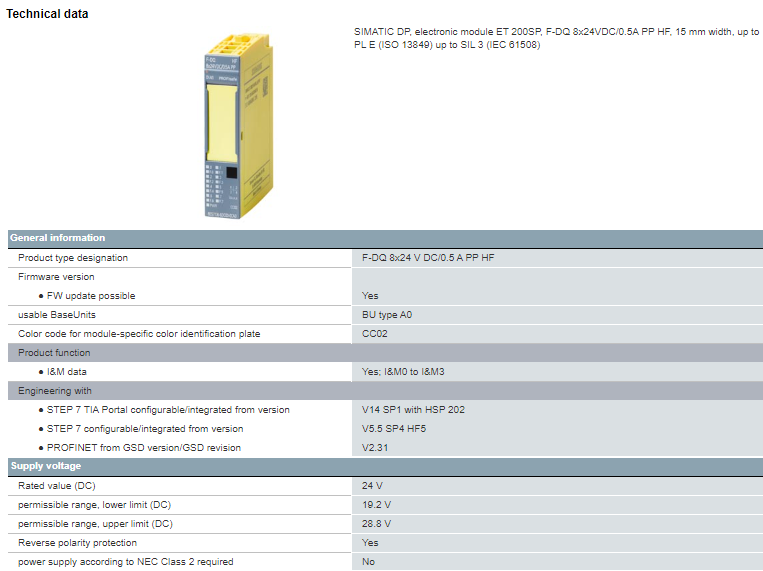 6ES7136-6BA01-0CA0 SIMATIC DP ET 200SP Electronic Module 100% Original