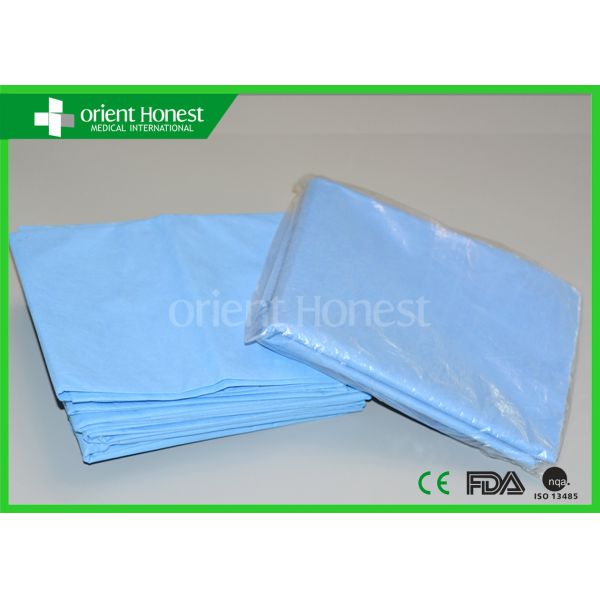 PP Flat Drap Sheets Polypropylene Bed Cover Disposable 40''X48'' Blue Color