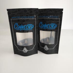 China Smell Proof Resealable Zipper Stand Up Zipper Pouch With Window Aluminum Inside on sale