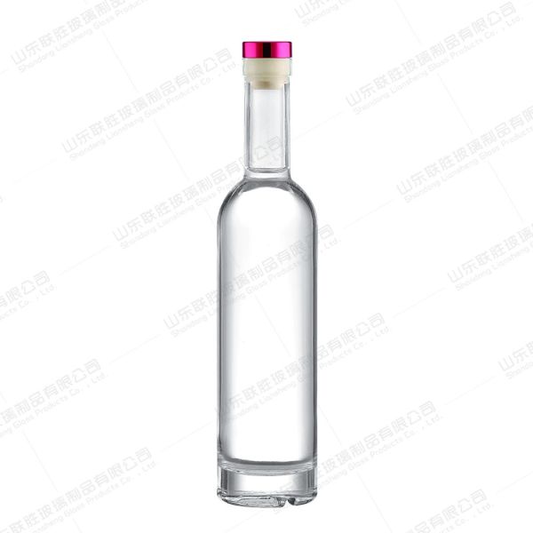 375ml 500ml Flint Glass Bottle for Wine Liquor Transparent Round Base Material