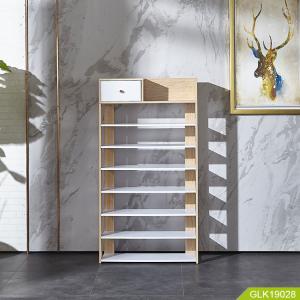 NC Painting MDF Wooden Storage Shelf 7 Layers 140cm Height For Saving Space