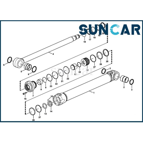 Boom Seal Kit VOE14589726 14589726 Hydraulic Cylinder For SUNCARVO.L.VO EW160C EW160D EW160E