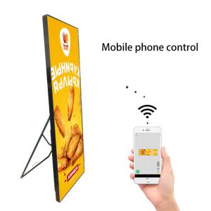 Portable Led Video Advertising Display Standing Streamlined 600cd/M2