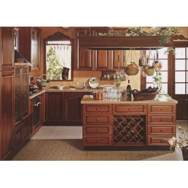 2.8m Solid Wood Kitchen Cabinets Island Bar