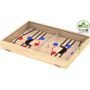 Wooden Board Game Set with Chess, Checkers, Shut The Box, Hockey Game Sling Puck