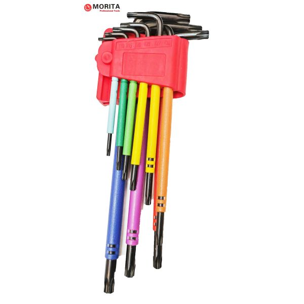 Screwdriver and socket set Multi Colour Torx End Allen Key 9 Pce CR-V Steel T10