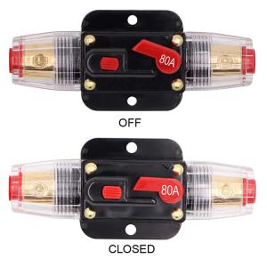 Switchable Automotive Circuit Breakers IP67 Manual Reset Switch 80A Circuit