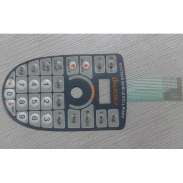 Quality Thin Film Cell Phone Waterproof Membrane Switch With 3M Adhesive And LED Lights for sale