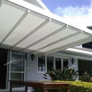 Large Coverage Area Heat Insulation Cooling and Retractable Sunshade Pavilion