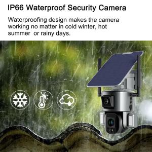 10X Optical Zoom Dual Lens Security Camera IP65 Outdoor Solar 4G CCTV Camera