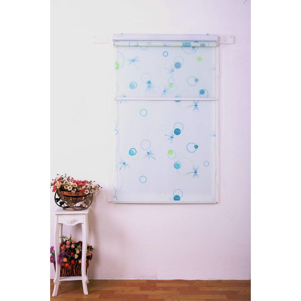 Quality Manual 100% polyester fabric double roller blinds for windows with aluminum toprail for sale