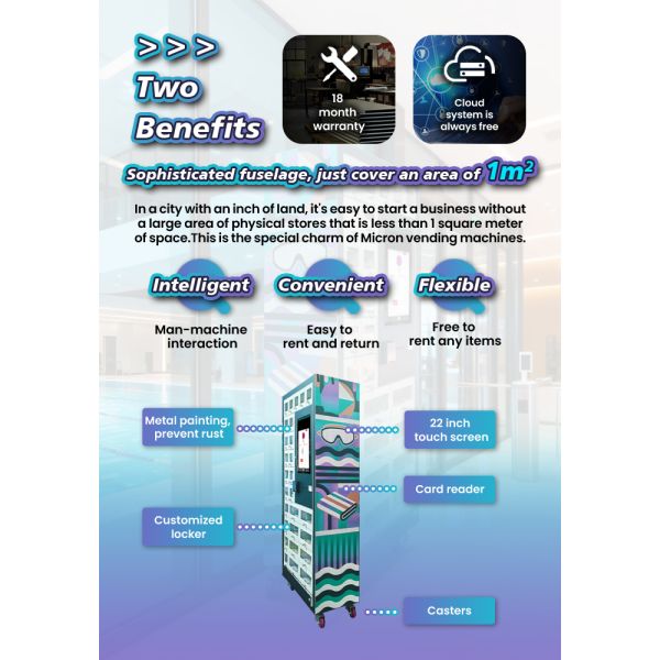 Locker Vending Machine for locations with regular swimming activities pools gyms spas resorts and sports training centers