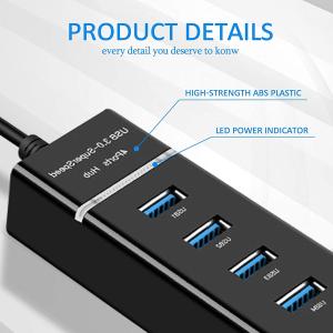 LED 3.0 7 Port USB HUB Splitter ABS 1.2m Extra USB Ports For Laptop FCC