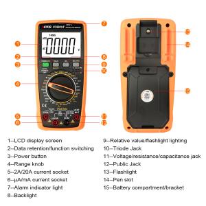 VICTOR VC9808+ digital Multimeter 2000uF capacimeter 10MHz Frequency temperature