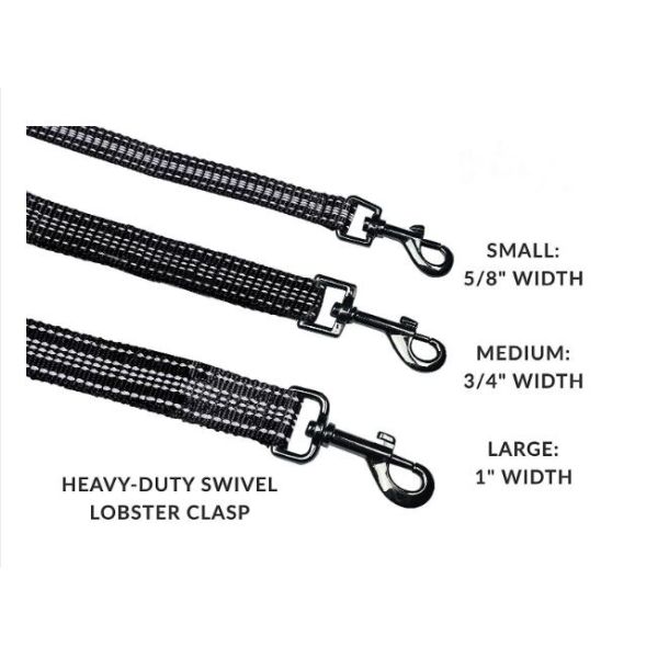 Highly Reflective Nylon Dog Leash Customized With Soft Thick Padded Double Handles