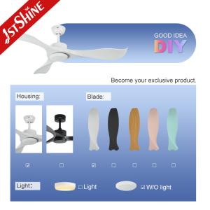 Outdoor Waterproof ABS Plastic Ceiling Fan With Remote Control