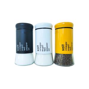 Refillable Salt And Empty Round Spice Jars Glass Spice Containers