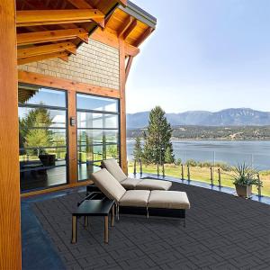 E-Purchasing Rubber Interlocking Deck Tiles, 9 Pack Patio Flooring, 12"X12" For