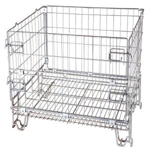 China Logistics Wire Mesh Crate 4 Layers Stackable Space Saving High Visibility on sale