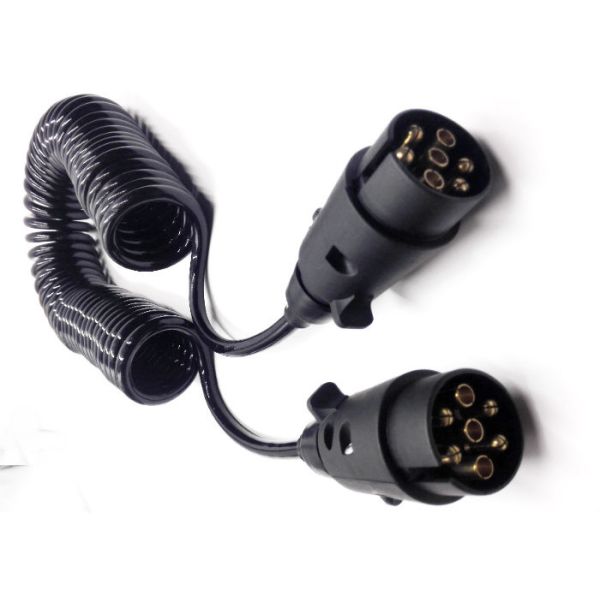 Heavy Duty Camera Kit Spiral Power Extension Cable For Truck Video System