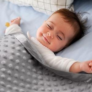 Baby Soft Minky Dot Blanket Grey 40*30 Inches Multifunctional Blanket With Silky