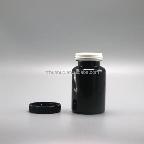 90mL PET Round Shape Plastic Bottle for Medicine Solid Tablet Capsule Storage Solution