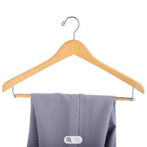 SGS Wooden Suit Hangers With Locking Bar , 1.25cm Wide Shoulder Wooden Coat