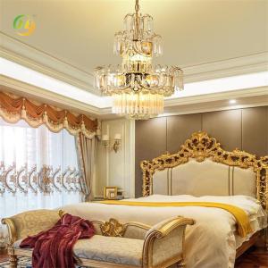 Voltage 85V-265V Golden Crystal Chandelier LED Decorative Lamp For Hotel