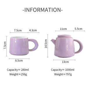 Porcelain Coffee Set With Modern Design Teapot And Cute Tea Mug Cappuccino Latte