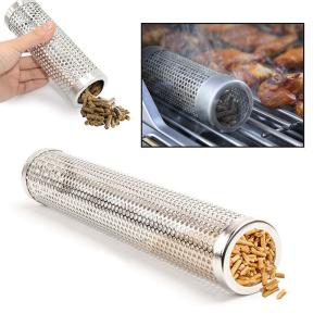 Granular Smoking Pipe Grill Stainless Steel Round Perforated Mesh Smoking Pipe