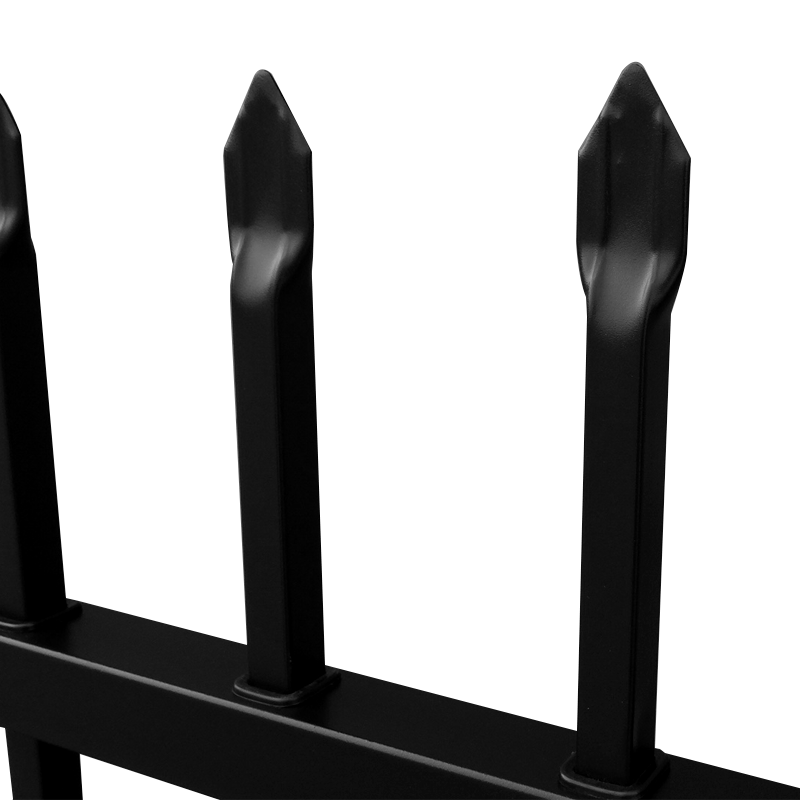 Residential 4-Rail Double Fancy Circles Metal Fence