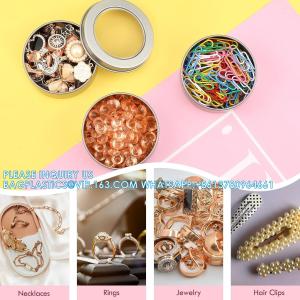 2 Ounce Metal Tin Cans Round Empty Container Salve Tins With Clear Screw Lid For