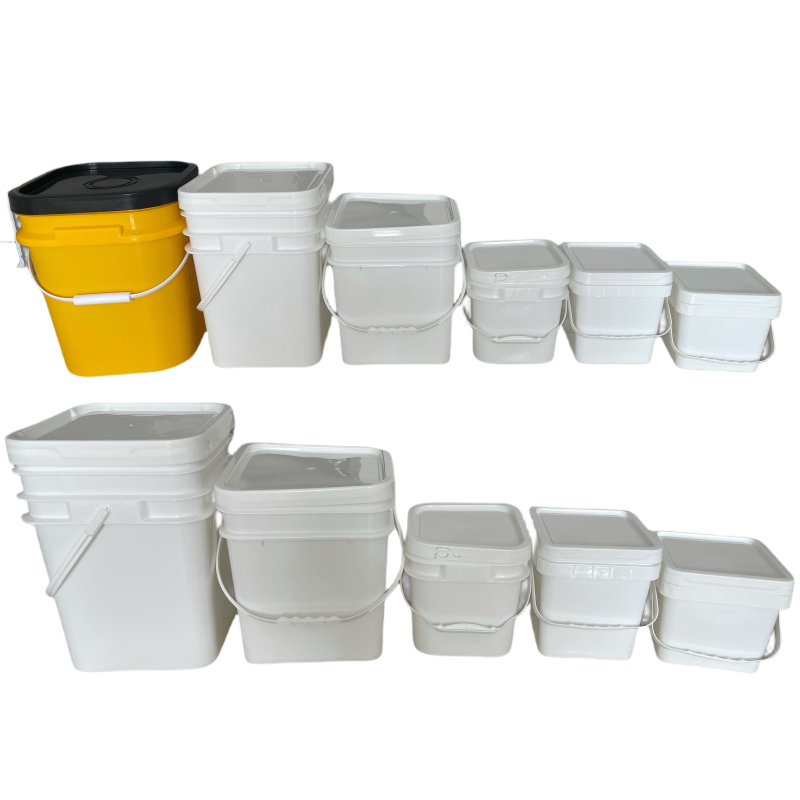 Plastic Bucket with Lid Hot Stamping Surface Handling Round Shape