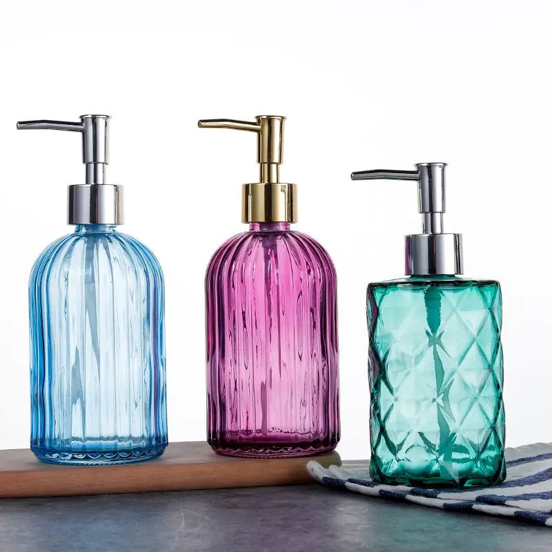 Collar Material Borosilicate Glass Squeeze Type Press Glass Bottle for Hand Sanitizer