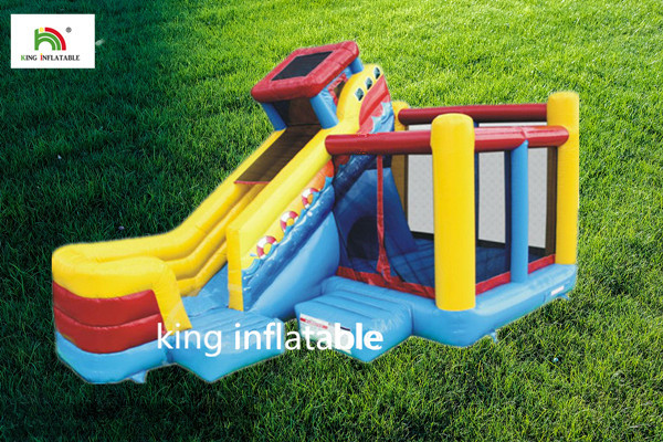 Colorful Children Blow Up Bouncy House With Huge Slide PVC Tarpaulin Waterproof