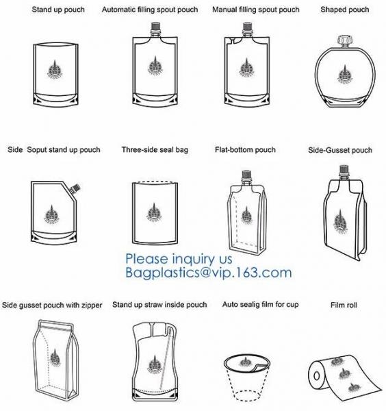 Biodegradable Eco Reusable Liquid / Cooking Oil / Wine / Honey / Grease / Juice Packaging spout bags,Fruit juice liquid