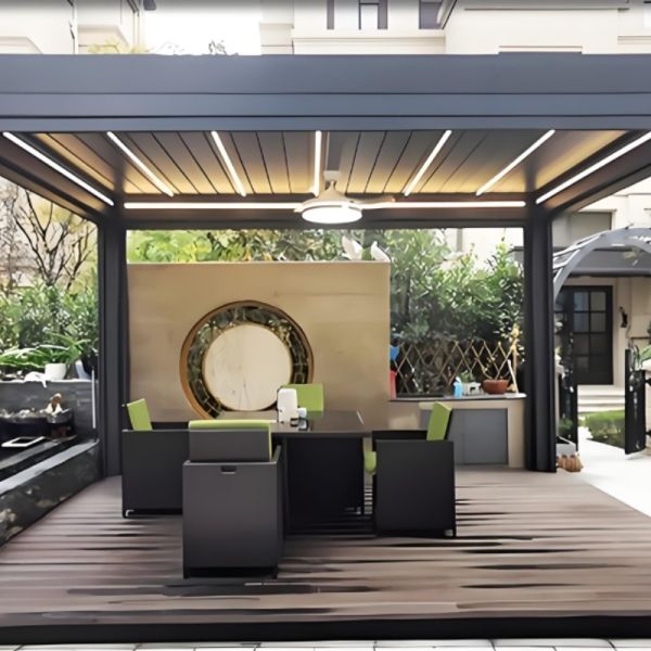 Quality Adjustable Functions and Controls for Metal Garden Shade Full Closure to Full Openness Louver Adjustment Range for sale