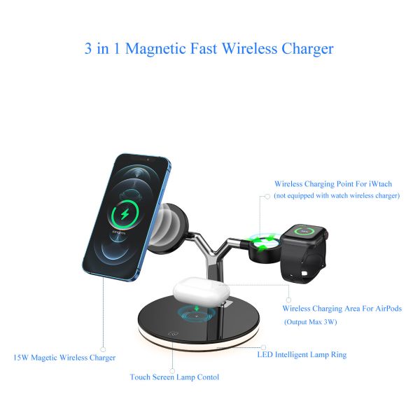 5W 10W 15W Magsafe Magnetic Wireless Charger Anti Slip Qi 15