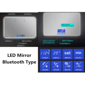 Modern Illuminated LED Bathroom Mirror With Radio Waterproof Rectangle