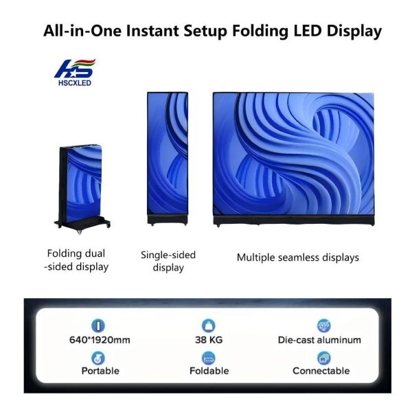 P1.25 Foldable LED poster screen LED Poster Display