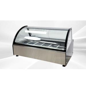 Stainless Steel Table Top Ice Cream Display Showcase Freezer For Gelato