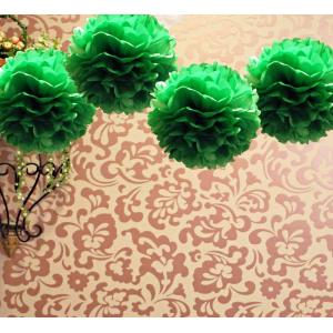 Wholesale 12&quot; Tissue Pom Pom - Dark Green (4 Pack) from china suppliers
